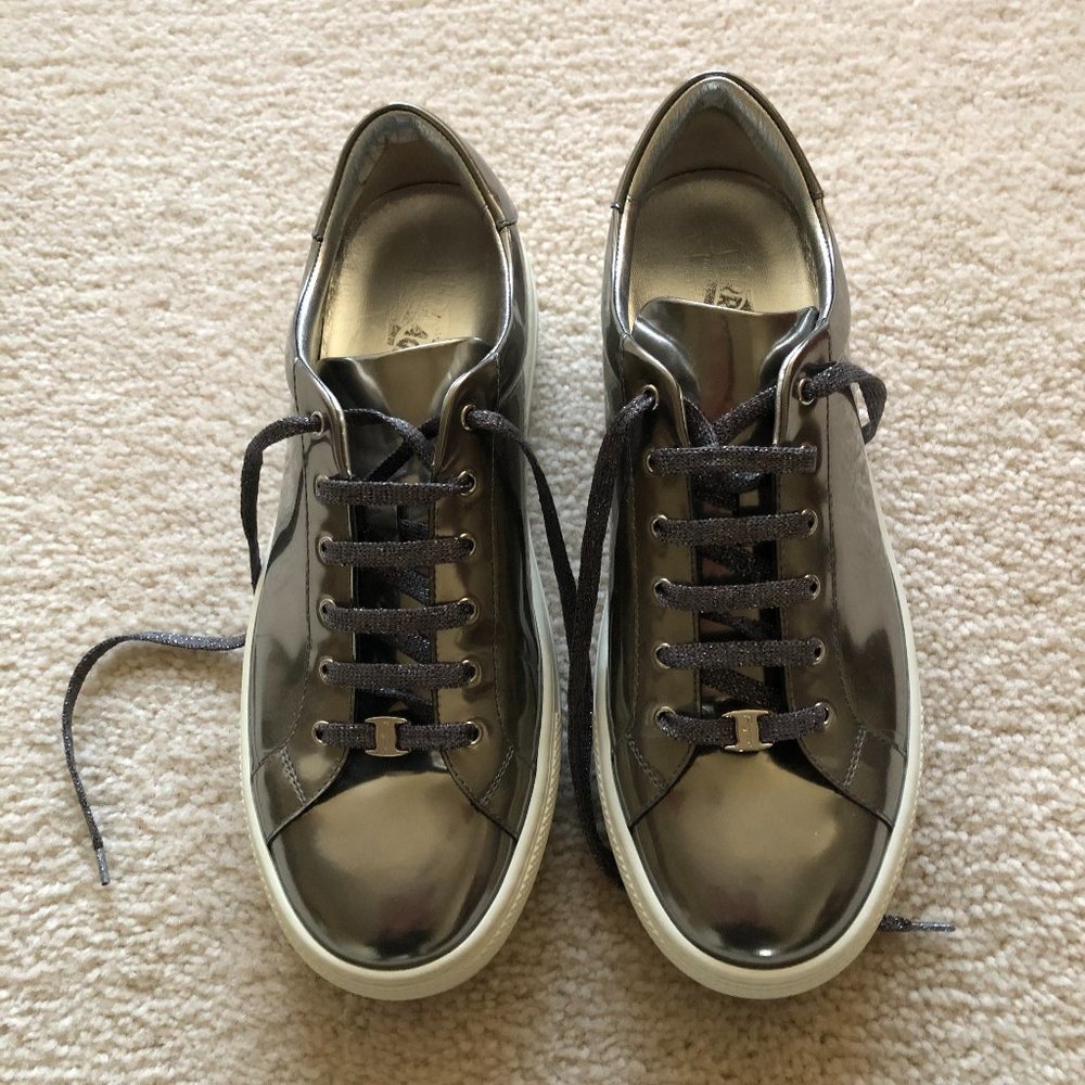 Salvatore Ferragamo Ladies' Leather Sneaker 8.5